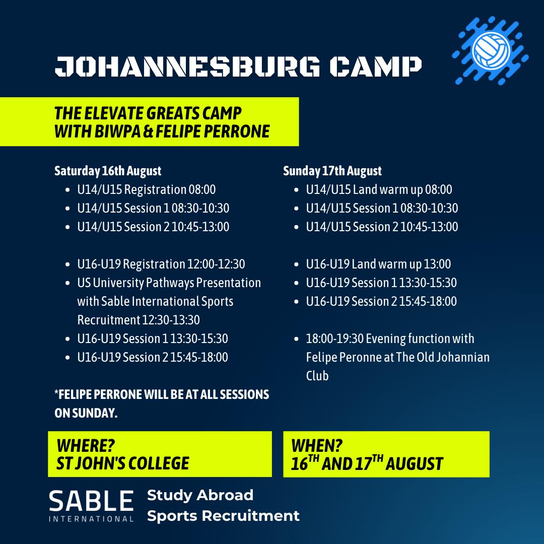 The Elevate Greats Camp with BIWPA & Felipe Perrone in JHB (16th, 17th August)